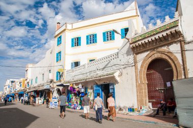 ESSAOUIRA, MOROCCO - CIRCA EPTEMBER 2014: Essaouira kasabası, Eylül 2014, Essaouira.