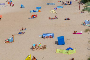 View of the beach in Trzesacz in Poland circa August 2021 in Trzesacz.