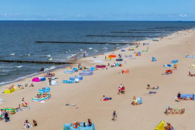 View of the beach in Trzesacz in Poland circa August 2021 in Trzesacz.