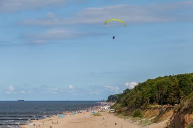 View of the beach in Trzesacz in Poland circa August 2021 in Trzesacz.