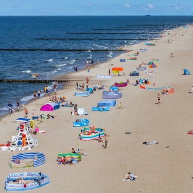 View of the beach in Trzesacz in Poland circa August 2021 in Trzesacz.