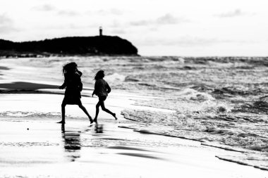 Polonya, Niechorze 'daki plaj manzarası Ağustos 2021' de Niechorze 'da..