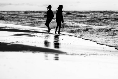 Polonya, Niechorze 'daki plaj manzarası Ağustos 2021' de Niechorze 'da..