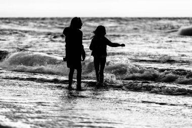 Polonya, Niechorze 'daki plaj manzarası Ağustos 2021' de Niechorze 'da..