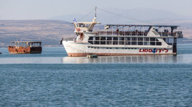 GALİLEE, ISRAEL - CIRCA MAYIS 2018: Celile Denizi manzarası Mayıs 2018.