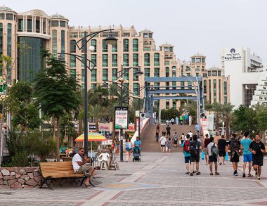 EILAT, ISRAEL - CIRCA MAYIS 2018: Eilat 'ın İsrail' deki güzel manzarası yaklaşık Mayıs 2018 'de Eilat' ta.