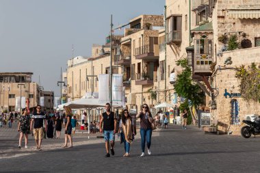 TEL AVIV, ISRAEL - CIRCA MAYIS 2018: İsrail 'deki Tel Aviv Eski Jaffa' nın güzel manzarası Mayıs 2018 civarında Tel Aviv 'de.