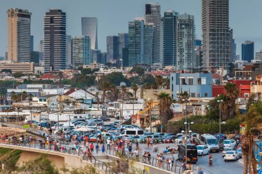 TEL AVIV, ISRAEL - CIRCA MAYIS 2018: İsrail 'deki Tel Aviv' in güzel manzarası Mayıs 2018 civarında Tel Aviv 'de.