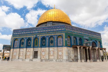 JERUSALEM, ISRAEL - CIRCA MAYIS 2018: Kudüs 'teki Kaya Kubbe manzarası, İsrail yaklaşık Mayıs 2018.