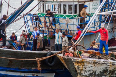 ESSAOUIRA, MOROCCO - CIRCA EPTEMBER 2014: Essaouira Limanı Eylül 2014 Essaouira.