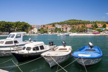  Hırvatistan 'ın Hvar adasında yer alan küçük bir kasaba olan Stari Grad, Ağustos 2016' da Stari Grad 'da görülüyor..