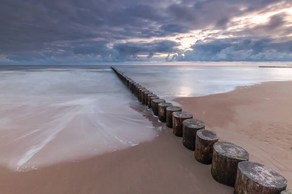 stock image Nice view of Polish Baltic Sea at Noechorze.