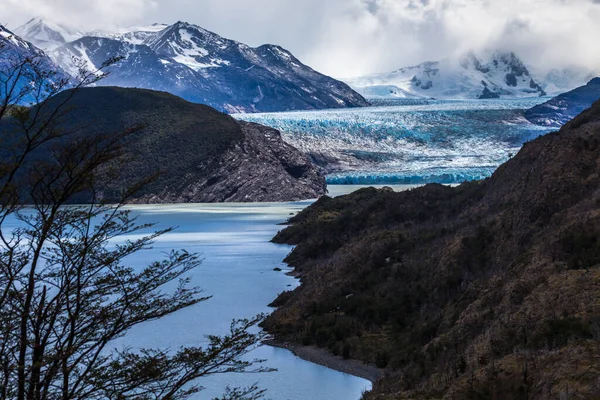 Torres Del Paine Ulusal Parkı Ndaki Gri Buzul Manzarası Şili — Stok fotoğraf