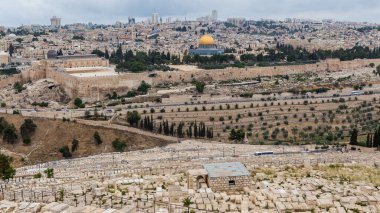 JERUSALEM, ISRAEL - CIRCA MAYIS 2018: Kudüs şehrinin muhteşem manzarası Mayıs 2018 'de Kudüs' te.