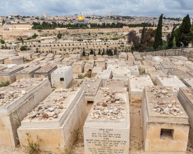 JERUSALEM, ISRAEL - CIRCA MAYIS 2018: Kudüs şehrinin muhteşem manzarası Mayıs 2018 'de Kudüs' te.