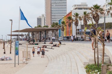TEL AVIV, ISRAEL - CIRCA MAYIS 2018: İsrail 'deki Tel Aviv' in güzel manzarası Mayıs 2018 civarında Tel Aviv 'de.