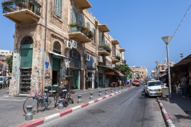 TEL AVIV, ISRAEL - CIRCA MAYIS 2018: İsrail 'deki Tel Aviv Eski Jaffa' nın güzel manzarası Mayıs 2018 civarında Tel Aviv 'de.