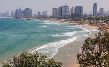TEL AVIV, ISRAEL - CIRCA MAYIS 2018: İsrail 'deki Tel Aviv' in güzel manzarası Mayıs 2018 civarında Tel Aviv 'de.