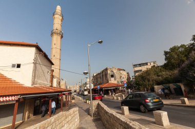 TEL AVIV, ISRAEL - CIRCA MAYIS 2018: İsrail 'deki Tel Aviv Eski Jaffa' nın güzel manzarası Mayıs 2018 civarında Tel Aviv 'de.
