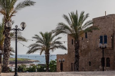 TEL AVIV, ISRAEL - CIRCA MAYIS 2018: İsrail 'deki Tel Aviv Eski Jaffa' nın güzel manzarası Mayıs 2018 civarında Tel Aviv 'de.