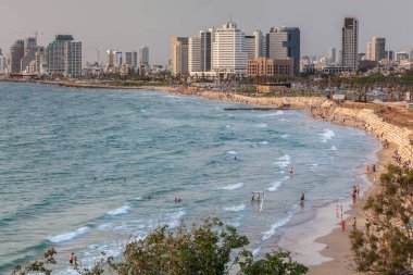 TEL AVIV, ISRAEL - CIRCA MAYIS 2018: İsrail 'deki Tel Aviv' in güzel manzarası Mayıs 2018 civarında Tel Aviv 'de.