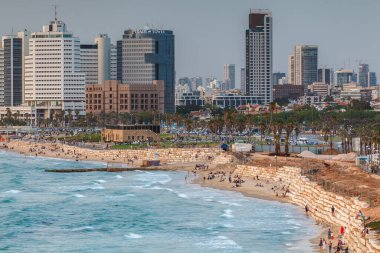 TEL AVIV, ISRAEL - CIRCA MAYIS 2018: İsrail 'deki Tel Aviv' in güzel manzarası Mayıs 2018 civarında Tel Aviv 'de.