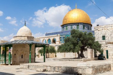 JERUSALEM, ISRAEL - CIRCA MAYIS 2018: Kudüs 'teki Kaya Kubbe manzarası, İsrail yaklaşık Mayıs 2018.