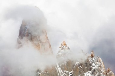 Fitz Roy Los Glaciares Ulusal Parkı 'nda, El Chalten, Patagonya, Arjantin.