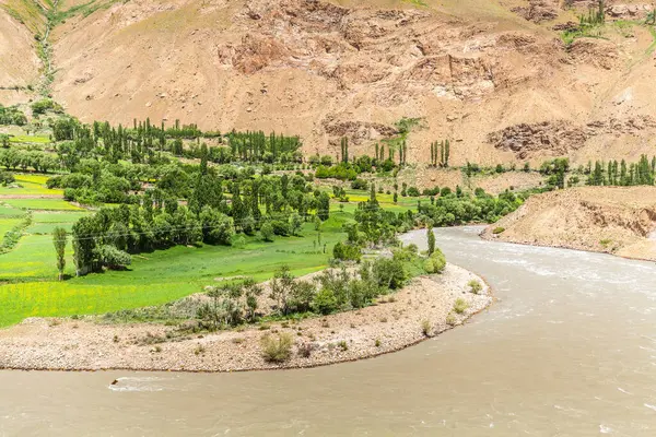 stock image Beautiful view of the Pamir, Afghanistan and Panj River along the Wachan Corridor