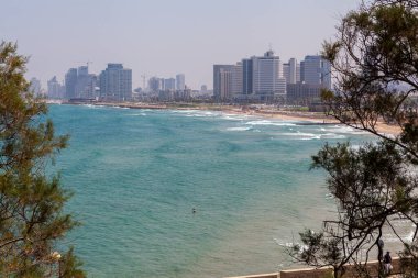 TEL AVIV, ISRAEL - CIRCA MAYIS 2018: İsrail 'deki Tel Aviv' in güzel manzarası Mayıs 2018 civarında Tel Aviv 'de.