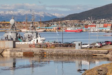 USHUAIA, ARGENTINA - CIRCA FEBRUARY 2023: Ushuaia, Arjantin 'in güneyinde Şubat 2023' te kurulmuş bir şehirdir..