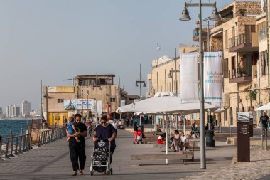 TEL AVIV, ISRAEL - CIRCA MAYIS 2018: İsrail 'deki Tel Aviv Eski Jaffa' nın güzel manzarası Mayıs 2018 civarında Tel Aviv 'de.