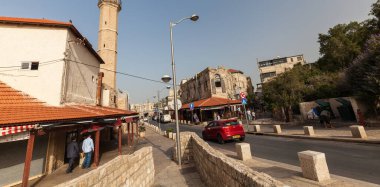 TEL AVIV, ISRAEL - CIRCA MAYIS 2018: İsrail 'deki Tel Aviv Eski Jaffa' nın güzel manzarası Mayıs 2018 civarında Tel Aviv 'de.