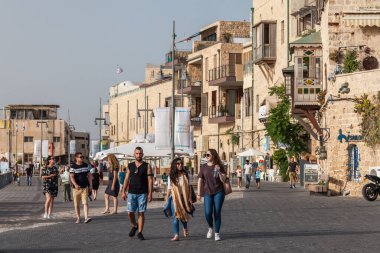 TEL AVIV, ISRAEL - CIRCA MAYIS 2018: İsrail 'deki Tel Aviv Eski Jaffa' nın güzel manzarası Mayıs 2018 civarında Tel Aviv 'de.