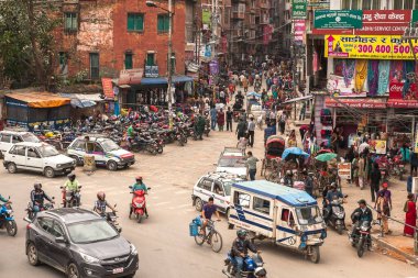 Katmandu sokaklarında günlük trafik Ekim 2013 civarında Katmandu 'da.