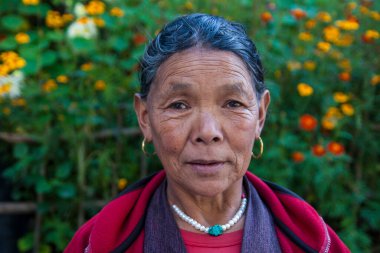 CHHEPLUNG, NEPAL - CIRCA ECTOBER 2013: Nepalli kadın Ekim 2013 dolaylarında Chheplung 'da.