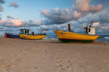  Fishing boat on the beach in Rewal circa August 2021 in Rewal.