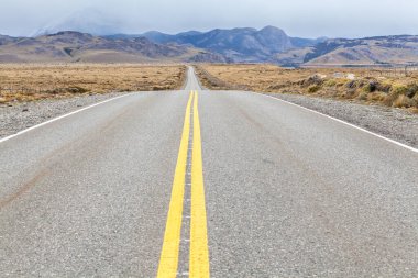 Arjantin Patagonya 'sından geçen yol manzarası.