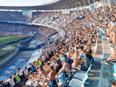 BUENOS AIRES, ARGENTINA - CIRCA MARCH 2023: Racing Club de Avellaned hayranları