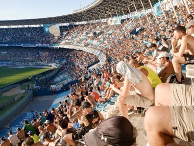 BUENOS AIRES, ARGENTINA - CIRCA MARCH 2023: Racing Club de Avellaned hayranları