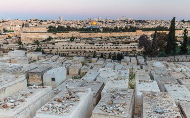 JERUSALEM, ISRAEL - CIRCA MAYIS 2018: Kudüs şehrinin muhteşem manzarası Mayıs 2018 'de Kudüs' te.