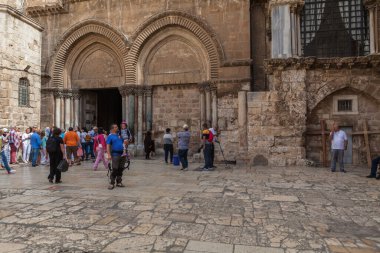 JERUSALEM, ISRAEL - CIRCA MAYIS 2018: Kutsal Mezar Kilisesi