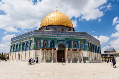 JERUSALEM, ISRAEL - CIRCA MAYIS 2018: Kudüs 'teki Kaya Kubbe manzarası, İsrail yaklaşık Mayıs 2018.