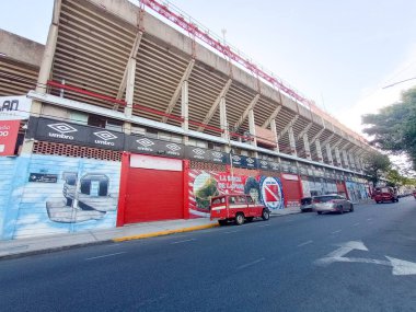 BUENOS AIRES, ARGENTINA - CIRCA MARCH 2023: Buenos Aires 'teki AA Argentinos Juniors futbol stadyumunun görüntüsü.