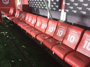 BUENOS AIRES, ARGENTINA - CIRCA MARCH 2023: Buenos Aires 'teki AA Argentinos Juniors futbol stadyumunun görüntüsü.