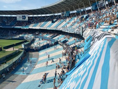 BUENOS AIRES, ARGENTINA - CIRCA MARCH 2023: Racing Club de Avellaned hayranları
