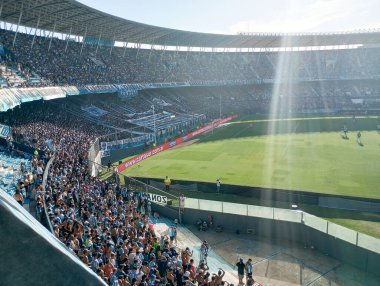 BUENOS AIRES, ARGENTINA - CIRCA MARCH 2023: Racing Club de Avellaned hayranları