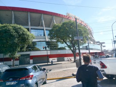 BUENOS AIRES, ARGENTINA - CIRCA MARCH 2023: Buenos Aires 'teki CA River Plate futbol stadyumunun görüntüsü.