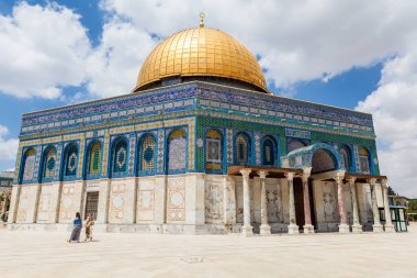 JERUSALEM, ISRAEL - CIRCA MAYIS 2018: Kudüs 'teki Kaya Kubbe manzarası, İsrail yaklaşık Mayıs 2018.