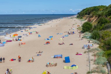 View of the beach in Trzesacz in Poland circa August 2021 in Trzesacz.